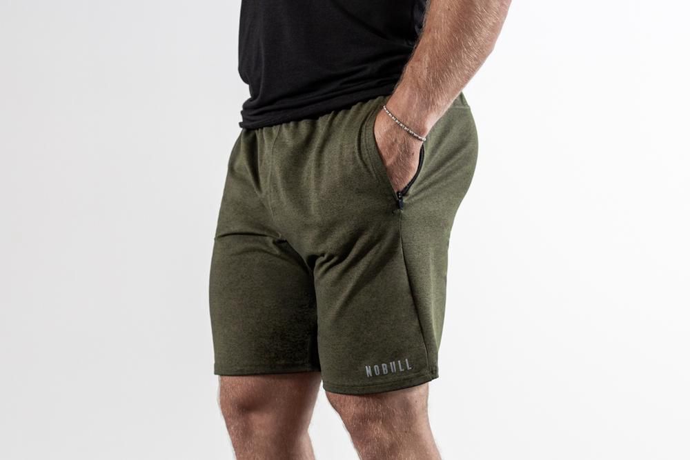 Shorts NOBULL Homme Vert Olive - NOBULL Knit Runner 8.5",France (6942-JHCIY)